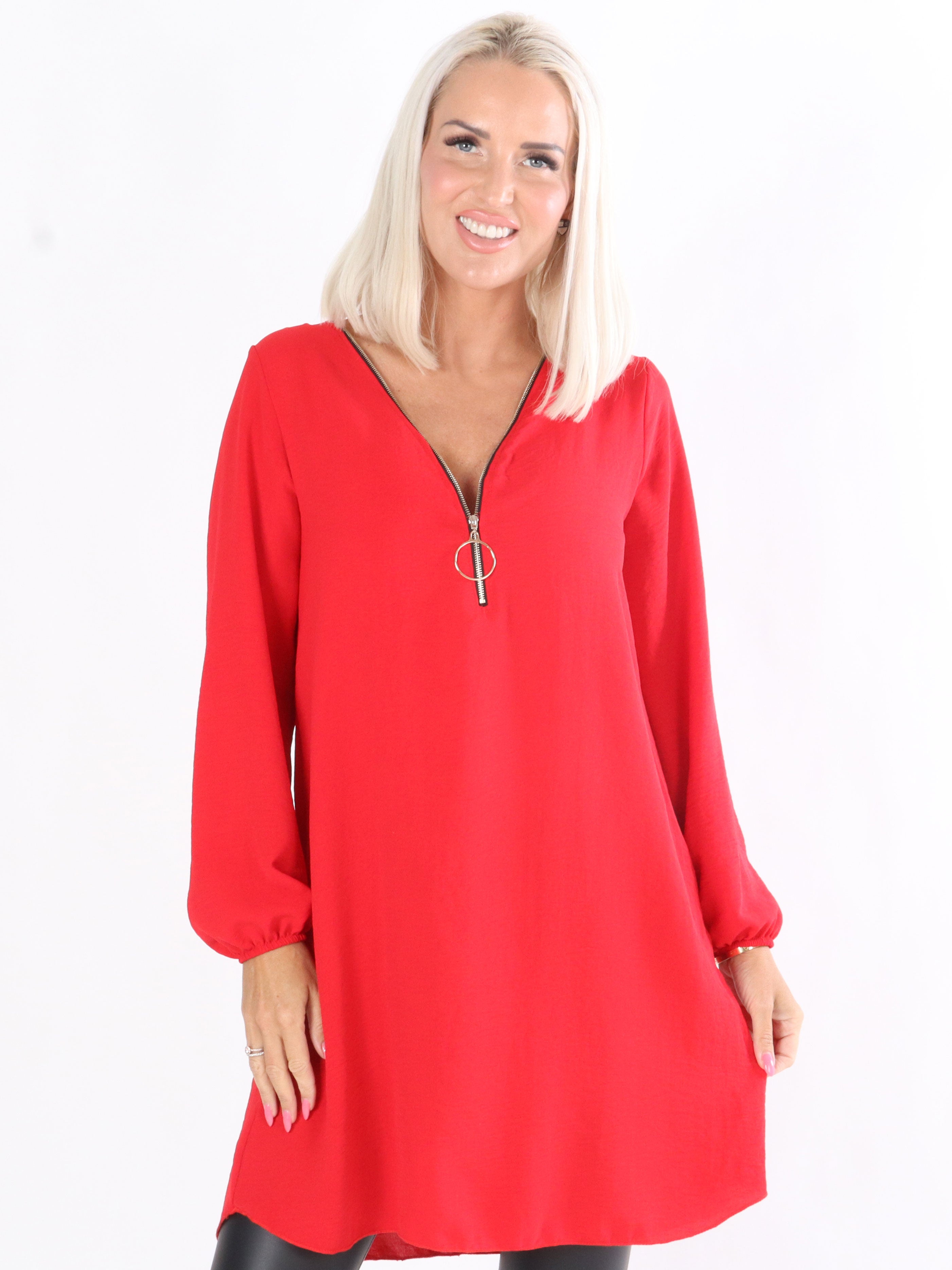 Lala - Tunica i lös passform med dragkedja i halsen